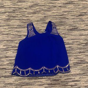 A blue charlotte russe blouse in a medium